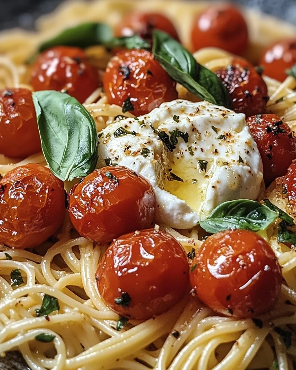 Burrata Pasta mit Tomaten Schnell & Einfach aus dem Ofen