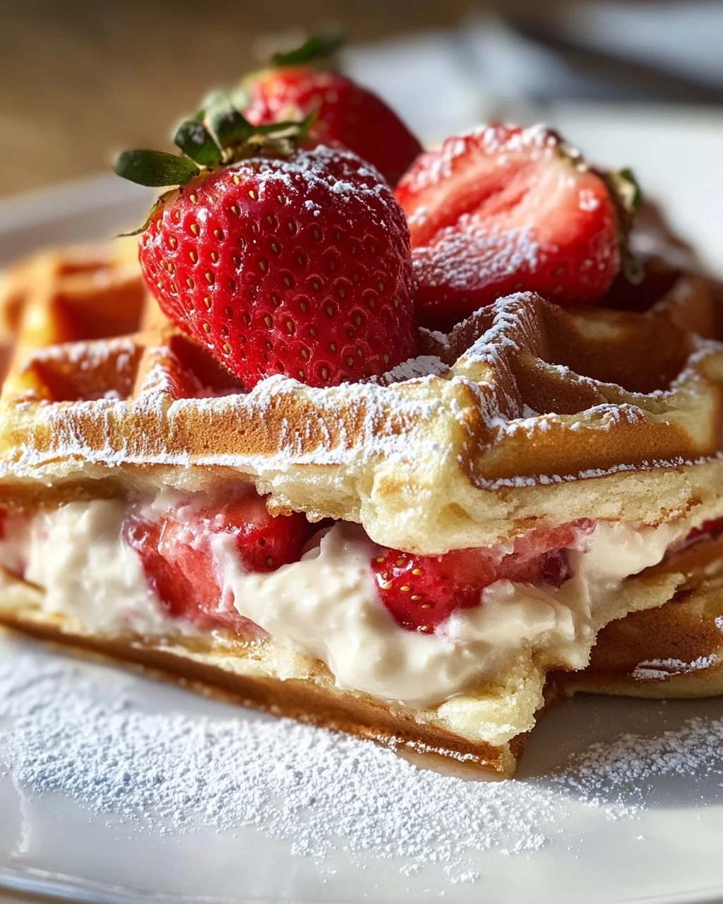 Erdbeer-Käsekuchen Waffeln: Das gefüllte Genuss-Rezept