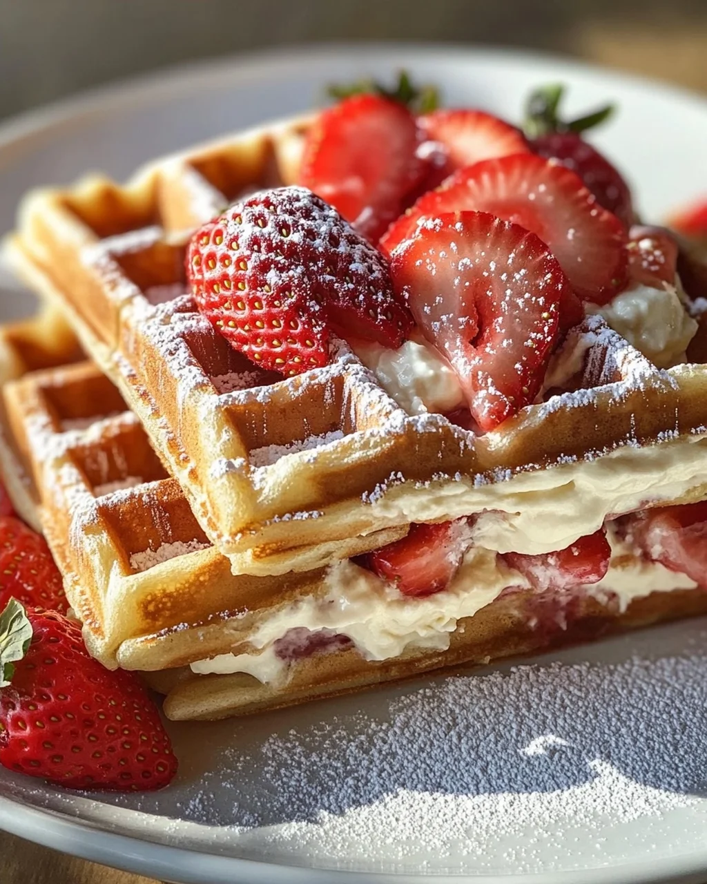 Erdbeer-Käsekuchen Waffeln: Das gefüllte Genuss-Rezept
