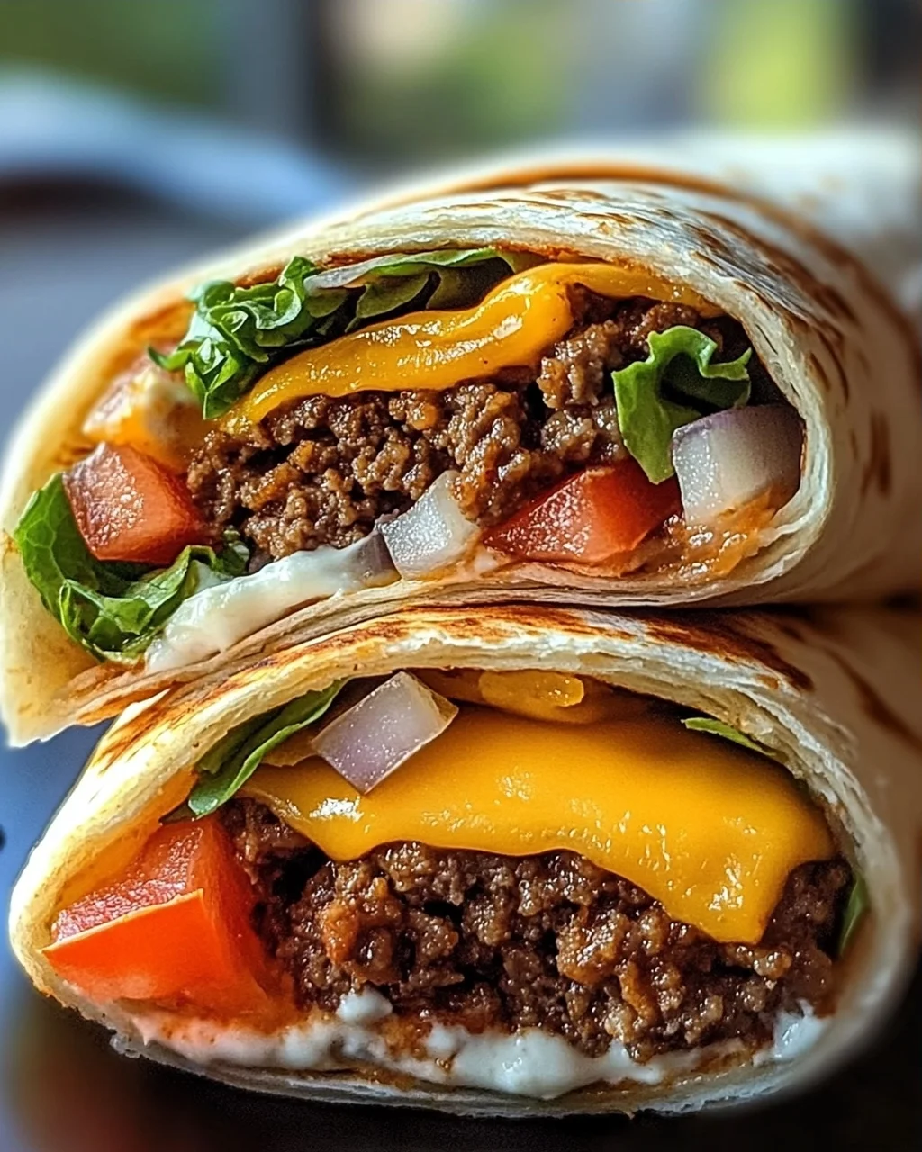 Gegrillte Cheeseburger-Wraps