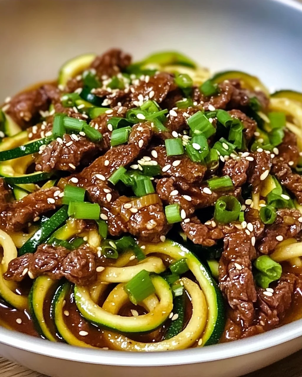 Geschmackvolle koreanische Rindfleisch-Zucchini-Nudeln für jeden Tag