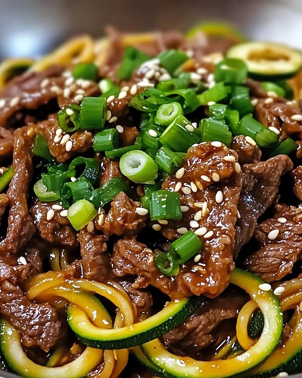 Geschmackvolle koreanische Rindfleisch-Zucchini-Nudeln für jeden Tag
