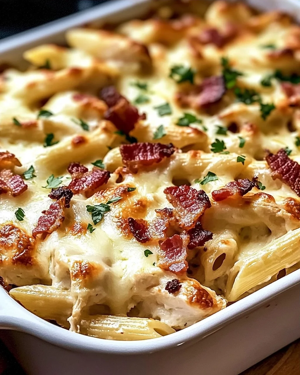 Hühnchen Ranch Nudelauflauf für die Familie