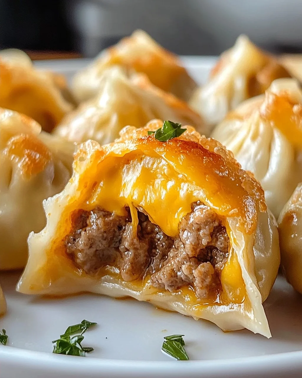 Knusprige Air Fryer Cheeseburger Dumpling Bites – Schnell!