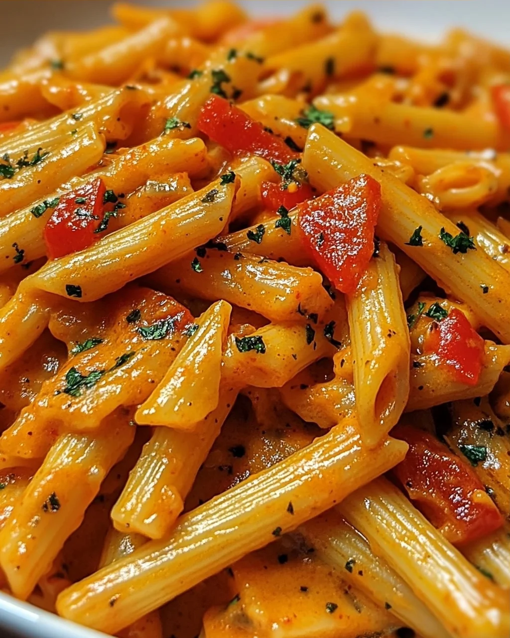 Penne in cremiger Paprikasoße