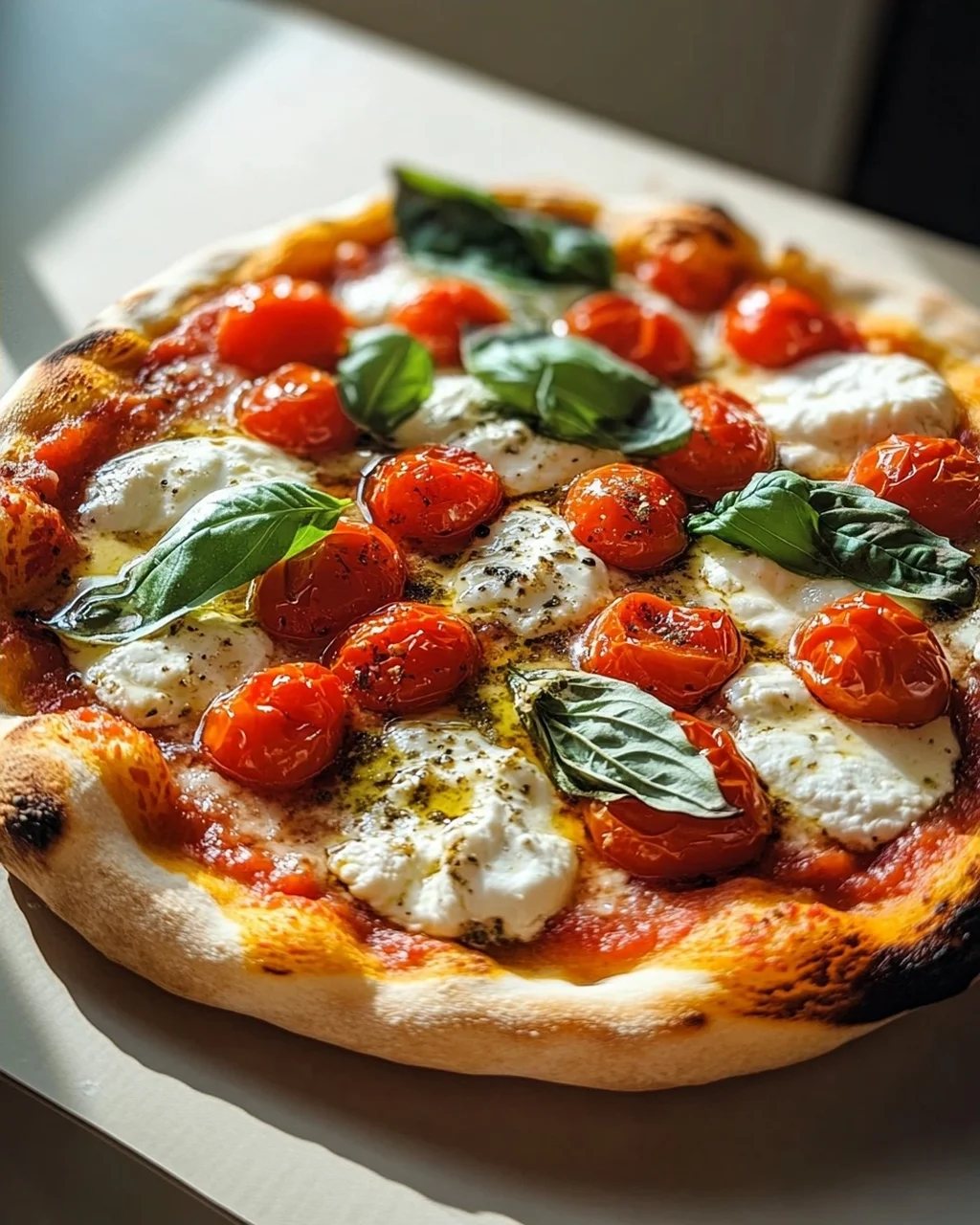 Rezept: Burrata Pizza mit Kirschtomaten – Einfach unwiderstehlich!