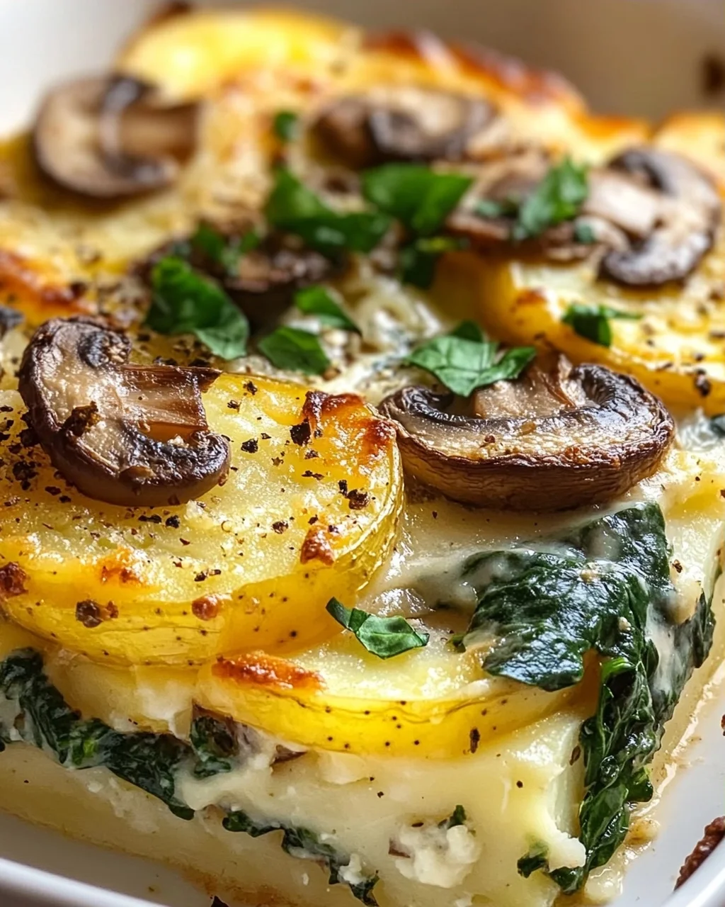 Rustikaler Kartoffel-Spinat-Pilz Auflauf – Herzhaft & Lecker!