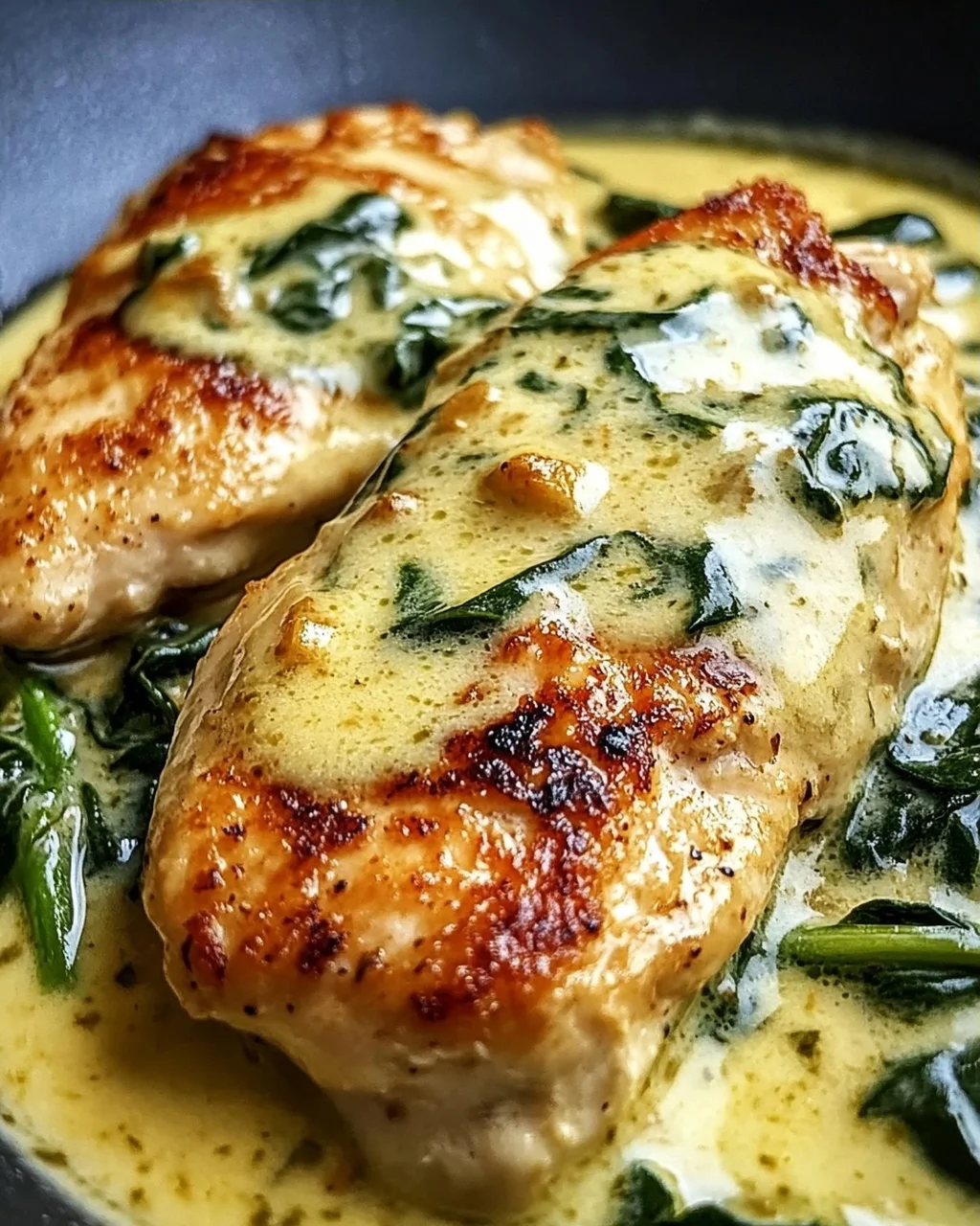 Spinat Parmesan Haehnchen
