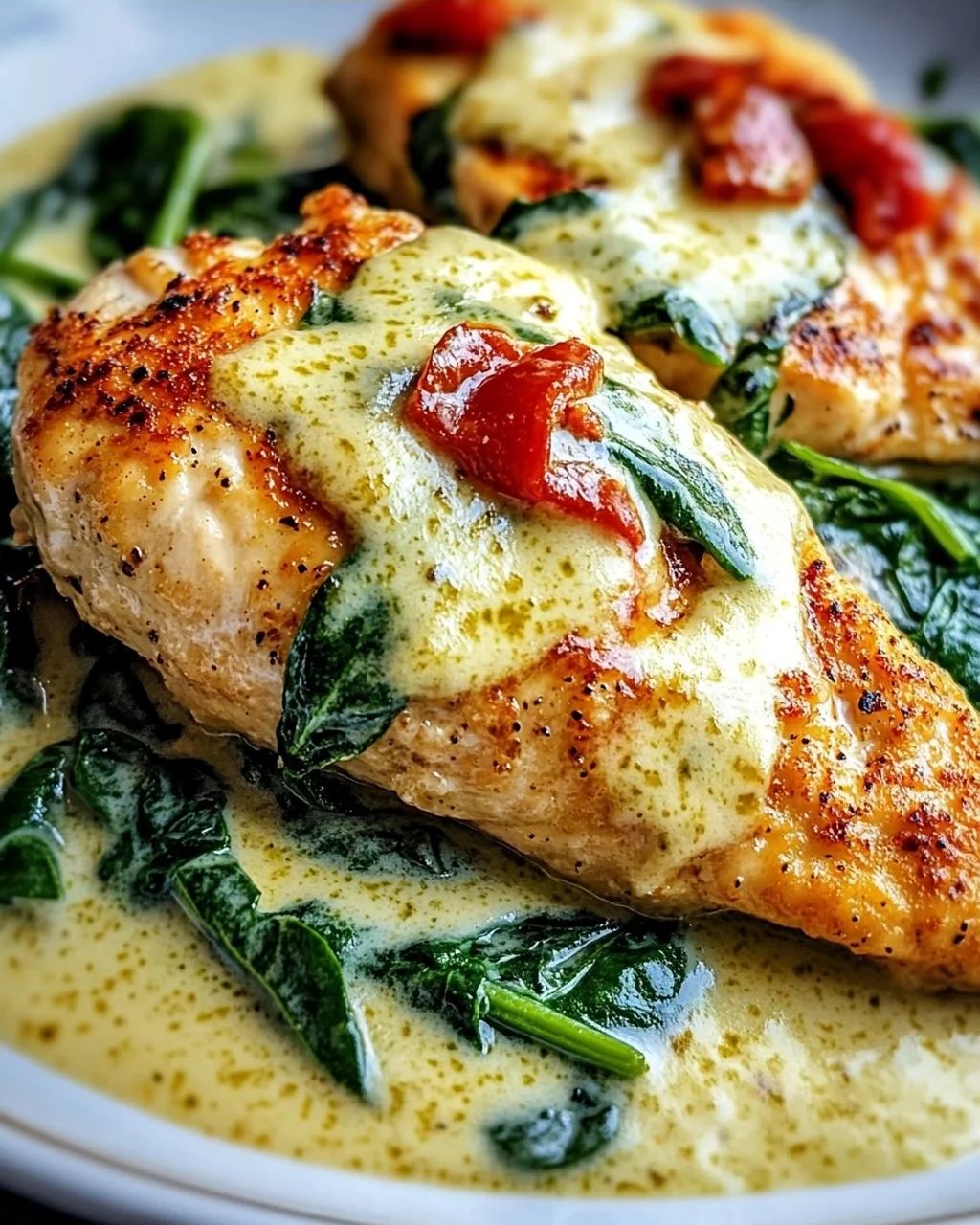 Spinat Parmesan Haehnchen