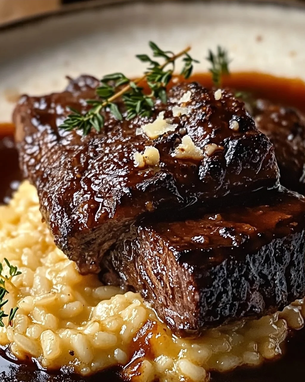 Zarte Rinderbrust in Cola mit cremigem Parmesan-Risotto genießen