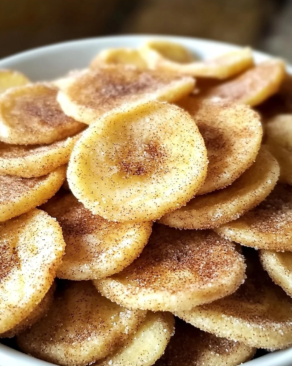 Zimt-Zucker-Luftfritteuse-Bananenchips für Snacks