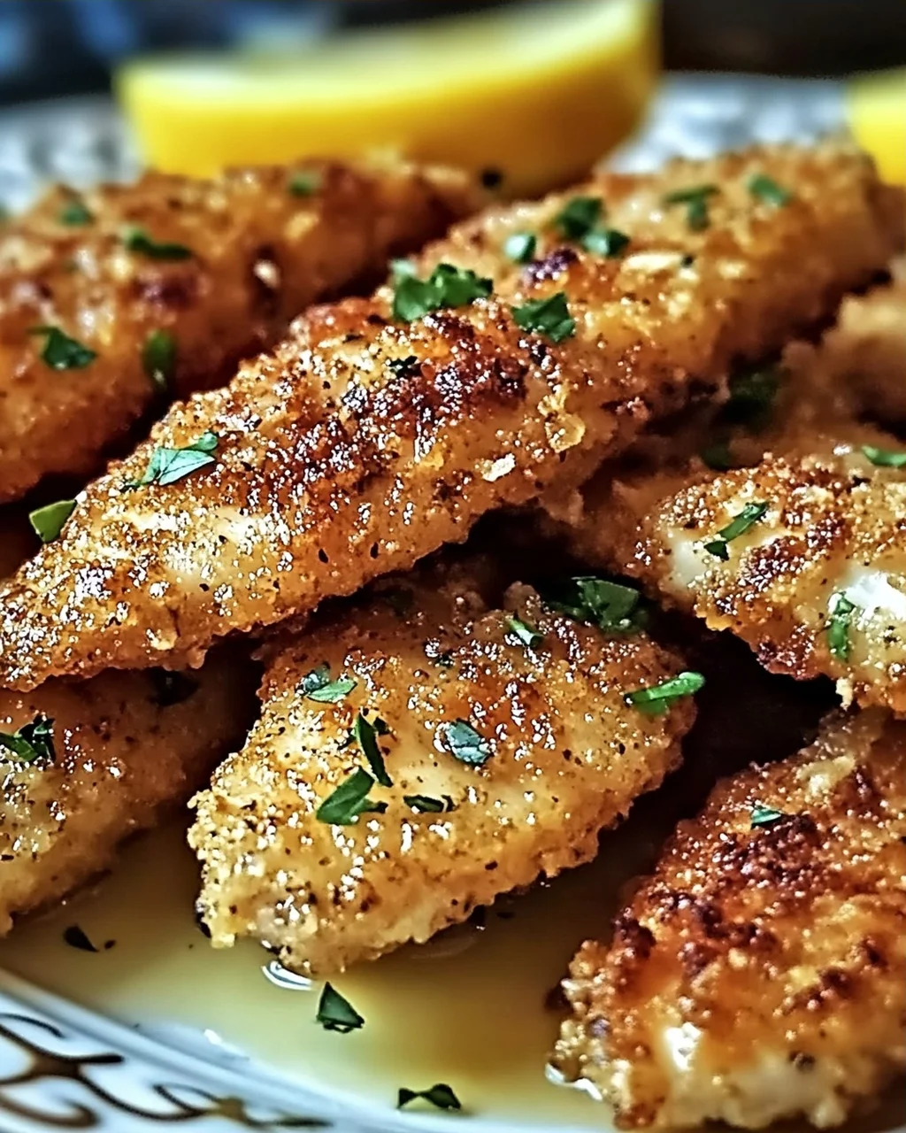 Zitronenknoblauch-Parmesan-Hähnchenstreifen schnell zubereiten