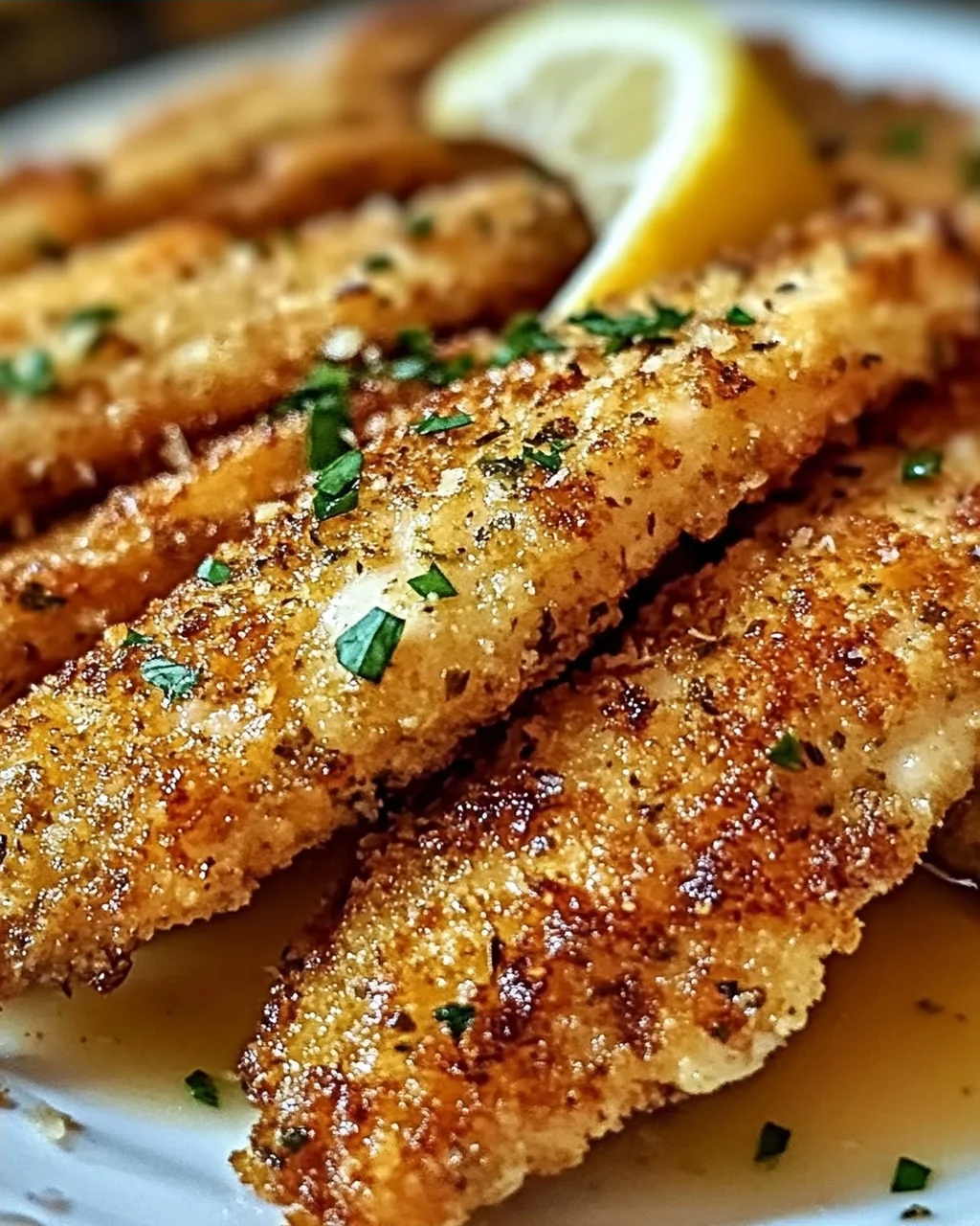 Zitronenknoblauch-Parmesan-Hähnchenstreifen schnell zubereiten