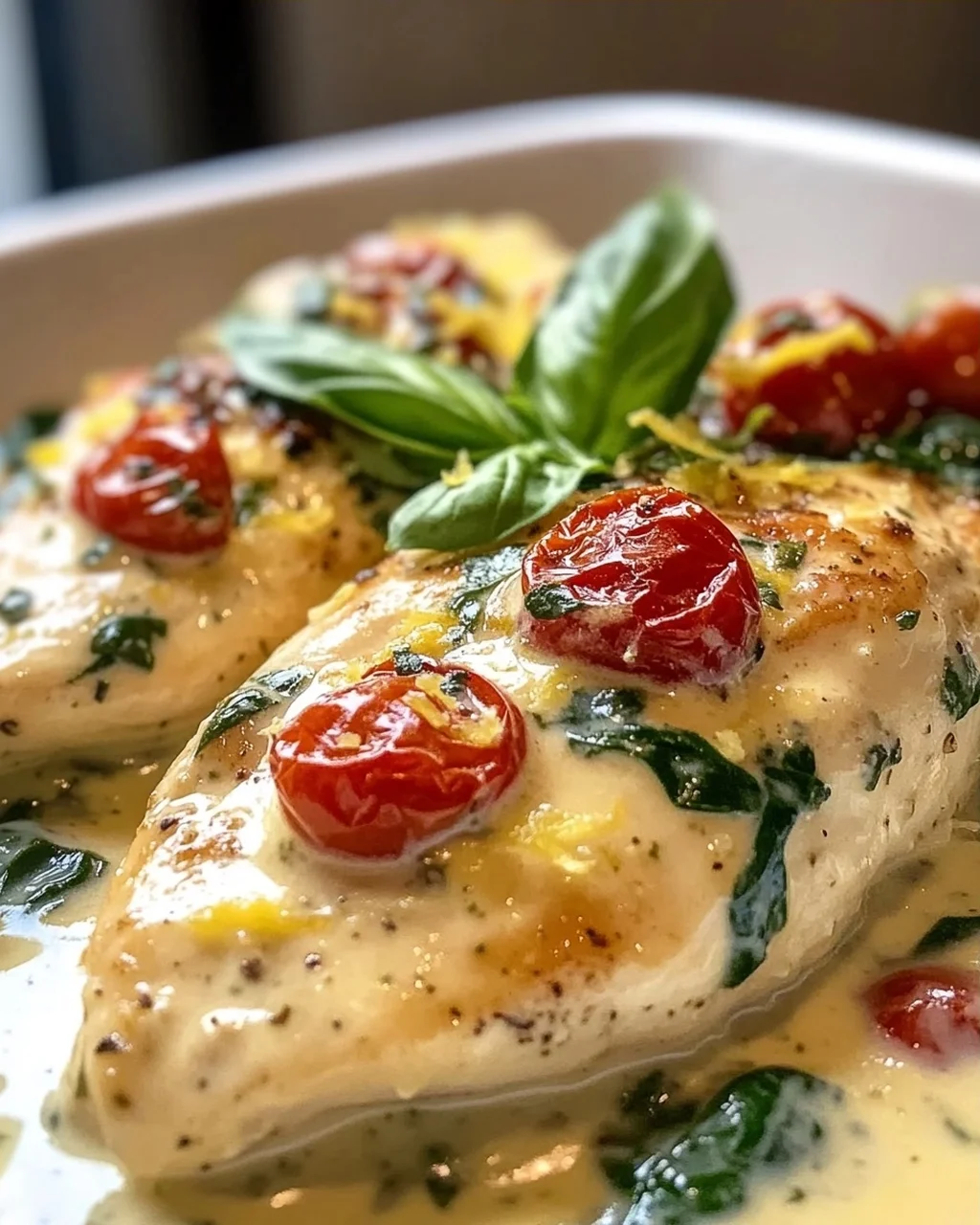 Creamy Tuscan Chicken with Basil and Cream Sauce