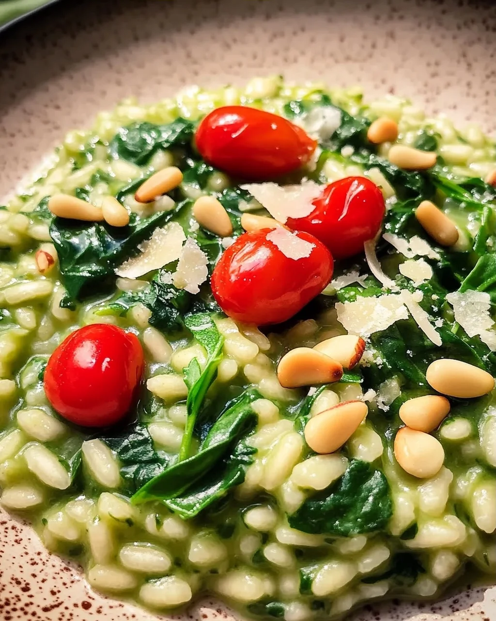 Cremiges Spinat Risotto mit frischen Kräutern