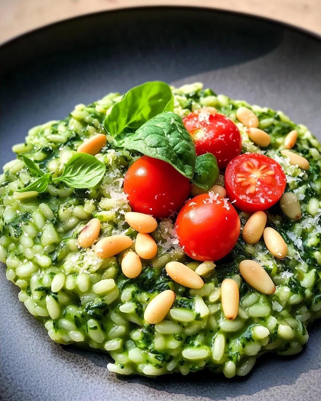 Cremiges Spinat Risotto mit frischen Kräutern