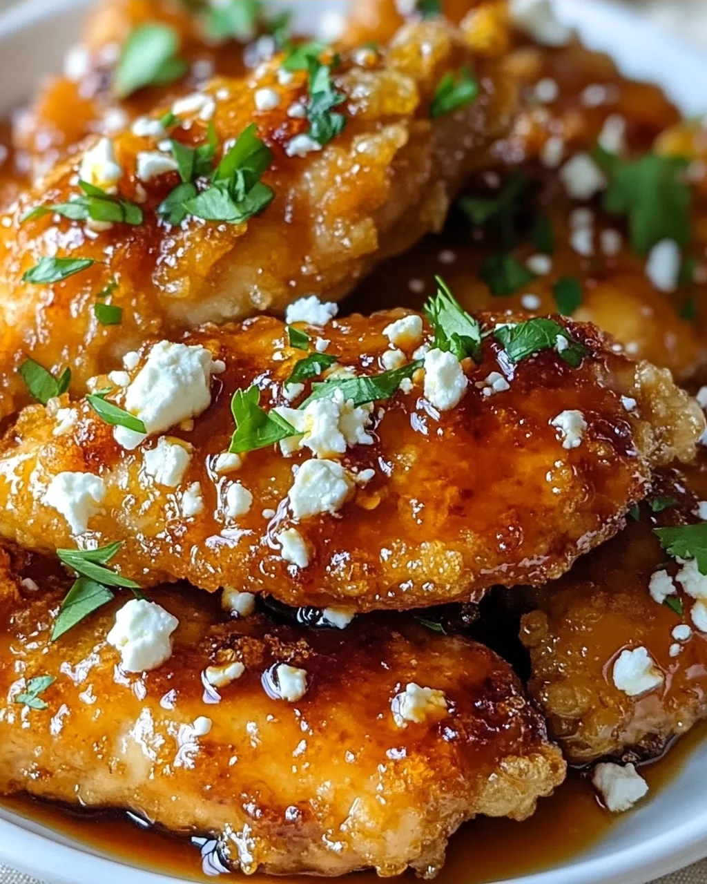 Crispy Hot Honey Feta Chicken