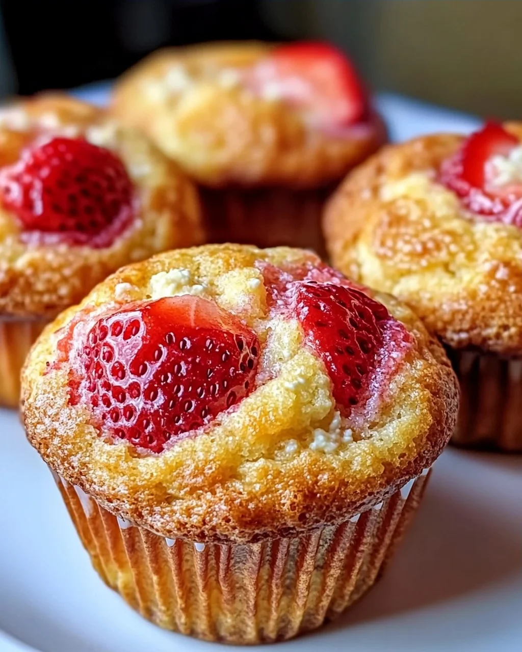 Erdbeer-Ricotta-Muffins für einen fruchtigen Start