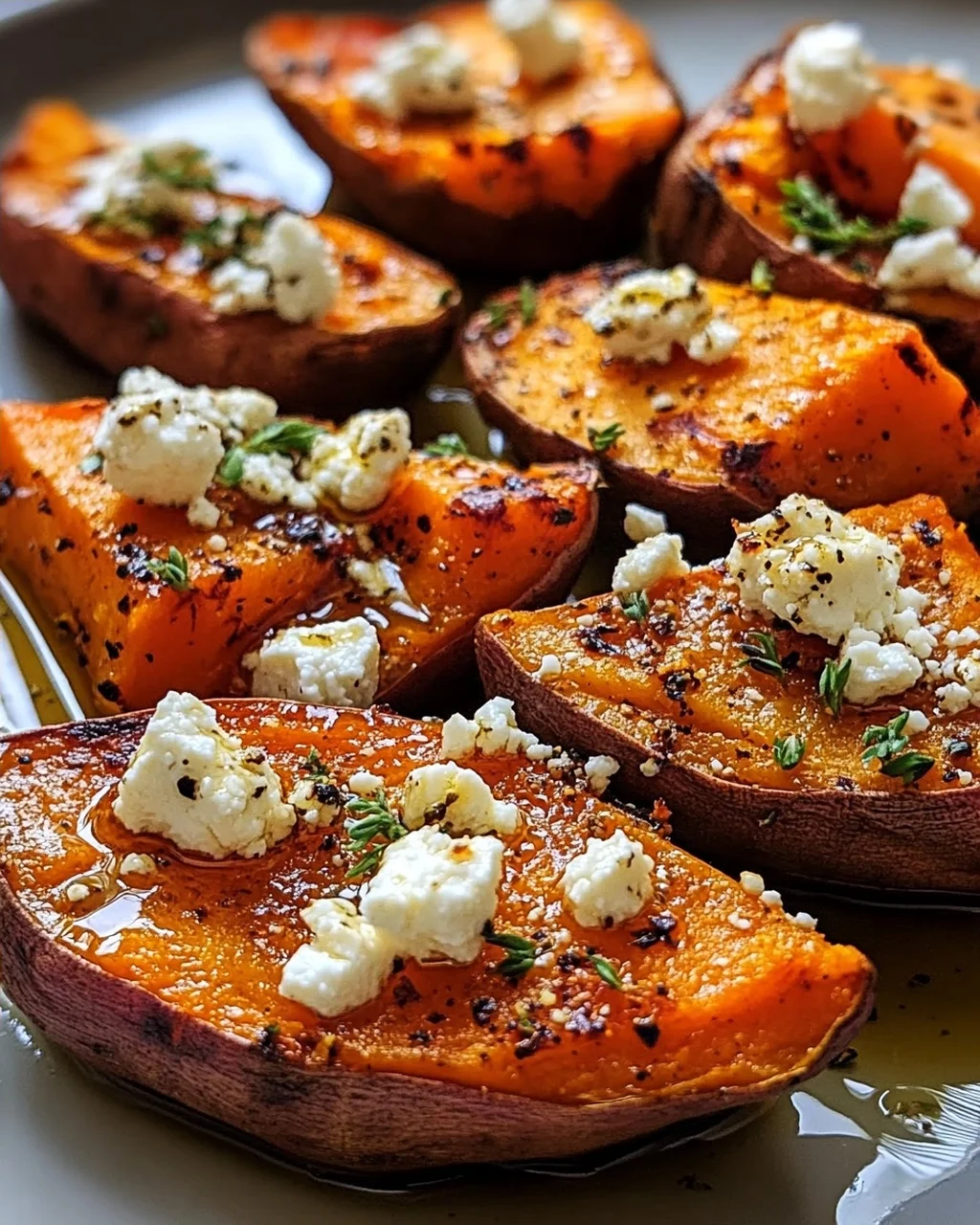 Gebackene Süßkartoffeln mit Honig & Feta – Schnell & lecker!