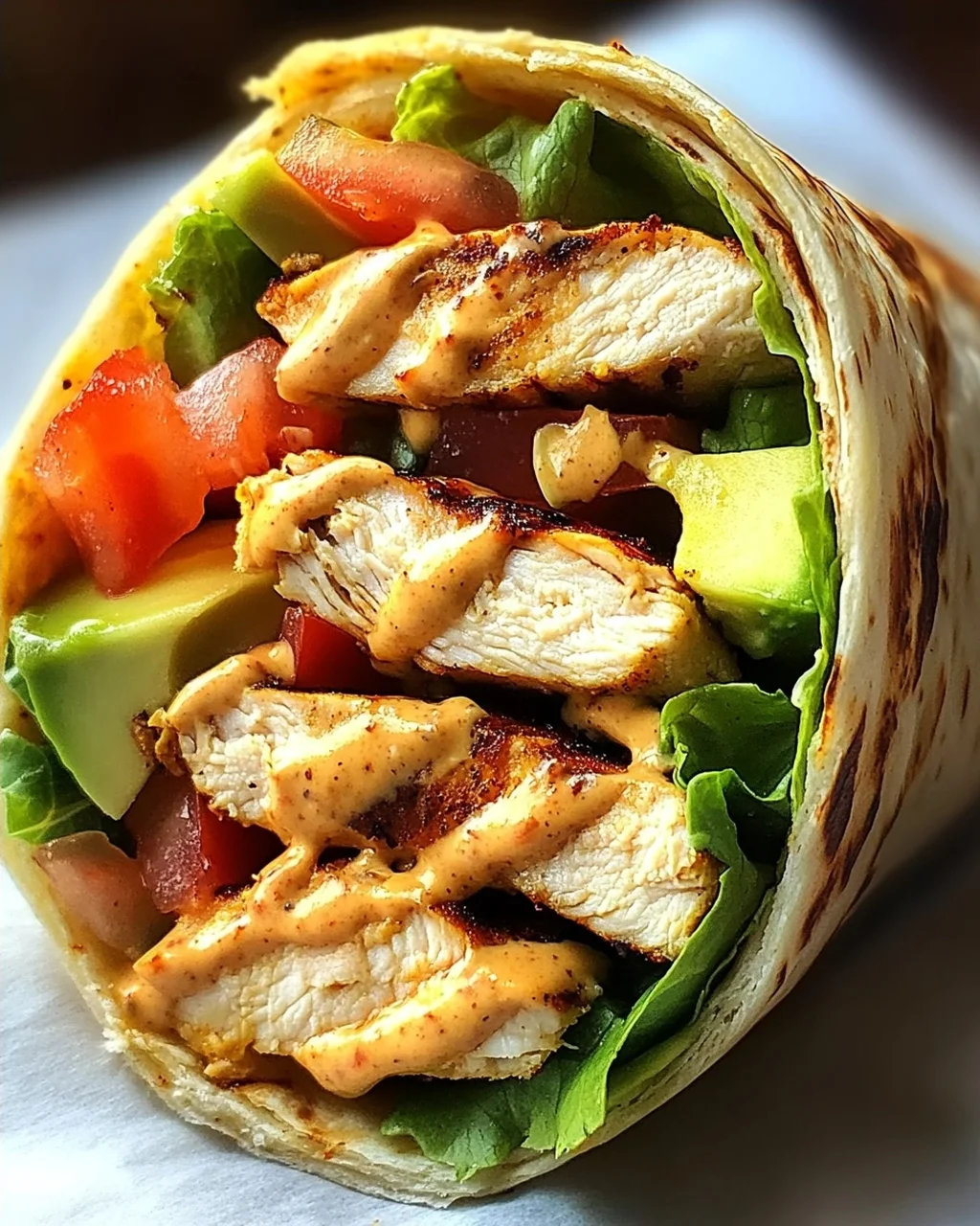Gegrillter Hähnchen Wrap mit Chipotle Mayo