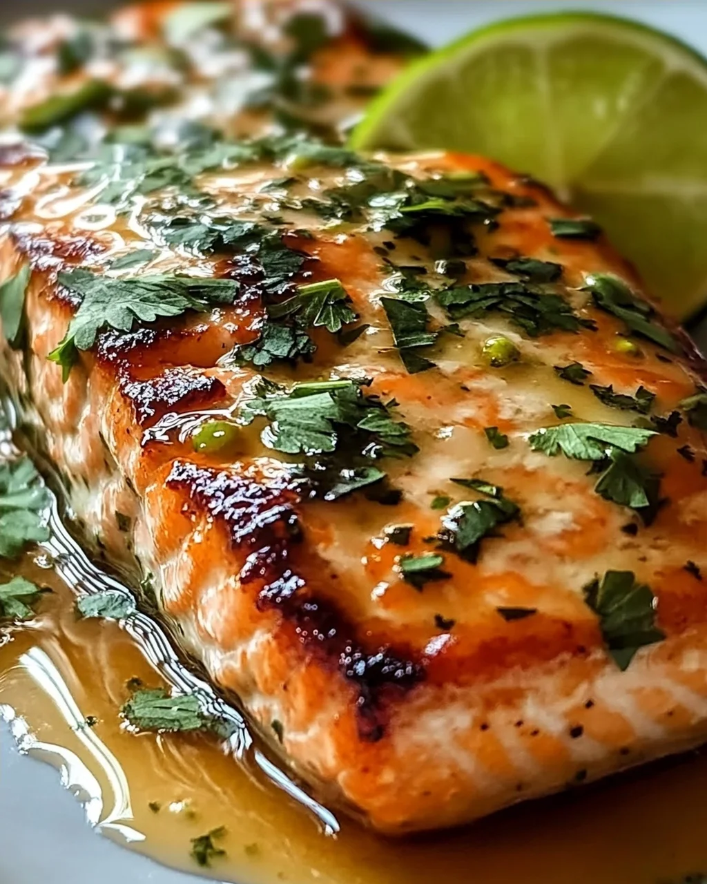 Honig-Limetten-Knoblauch-Butter gebackener Lachs Rezept