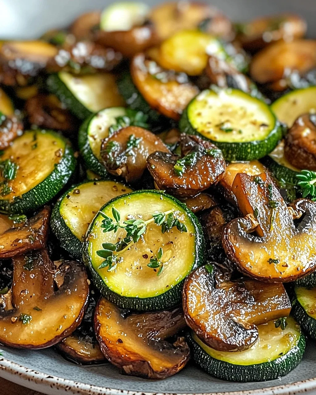 Karamellisierte Zucchini und Pilz-Pfanne für Genießer
