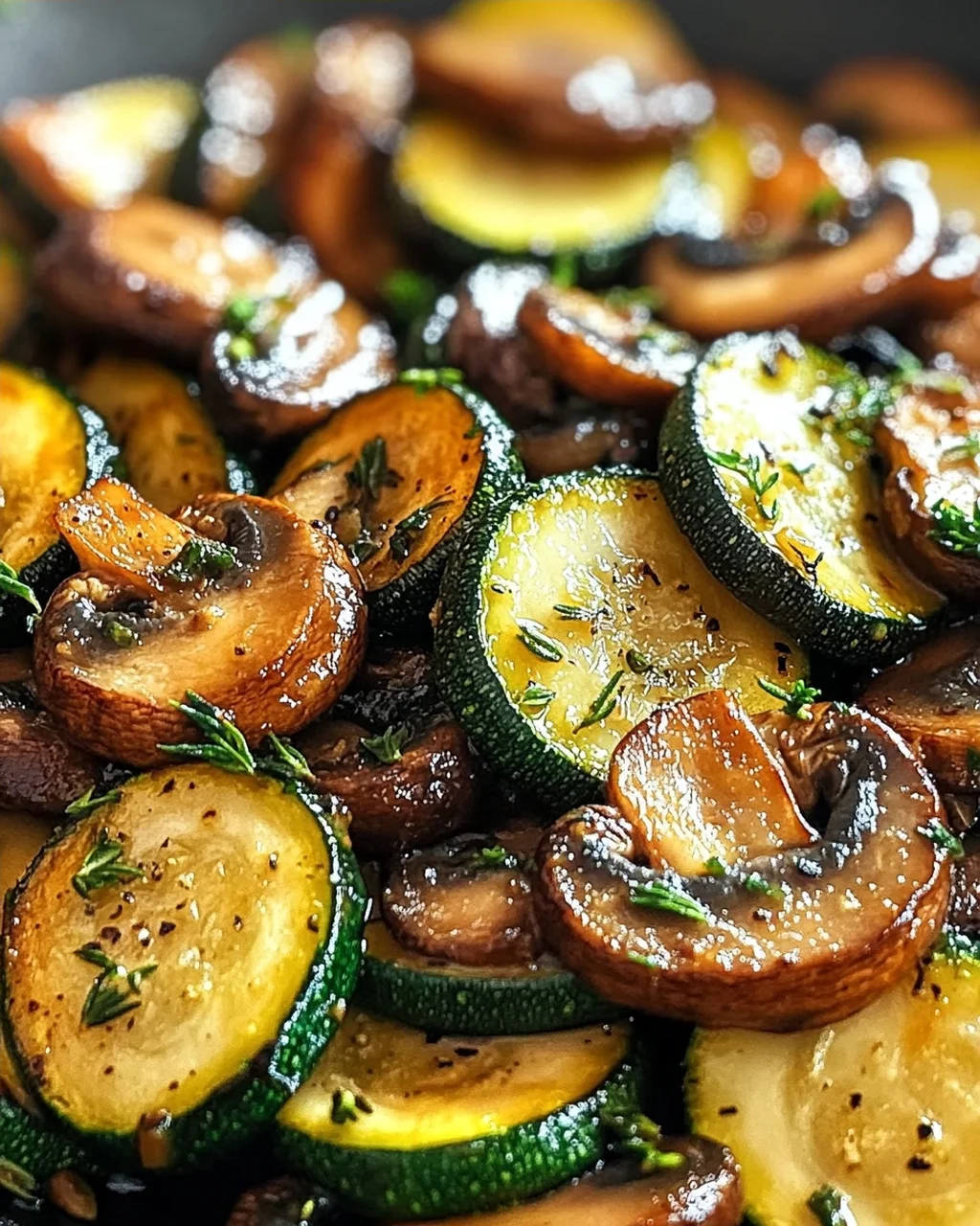 Karamellisierte Zucchini und Pilz-Pfanne für Genießer