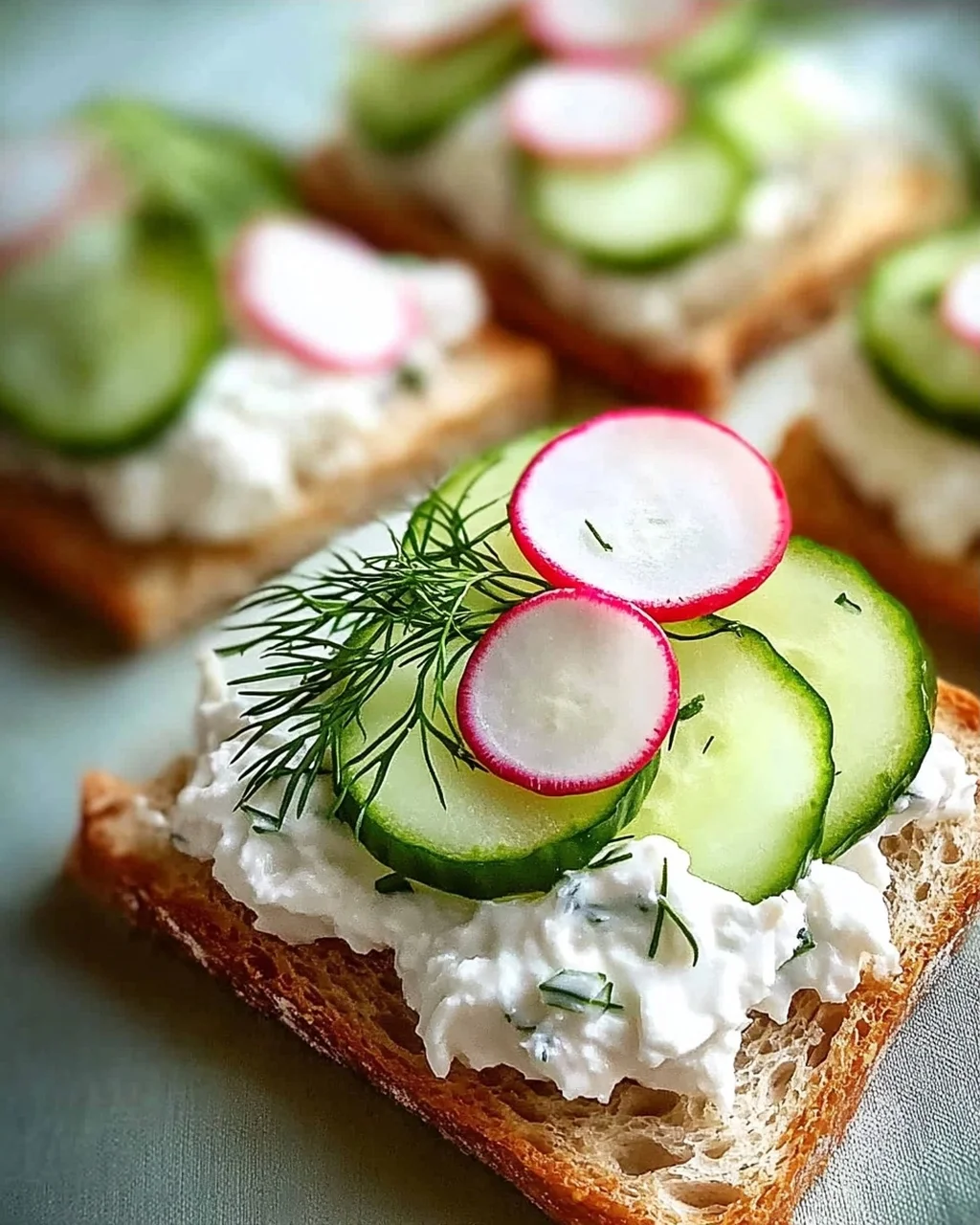 Knäckebrot mit Gurkenquark