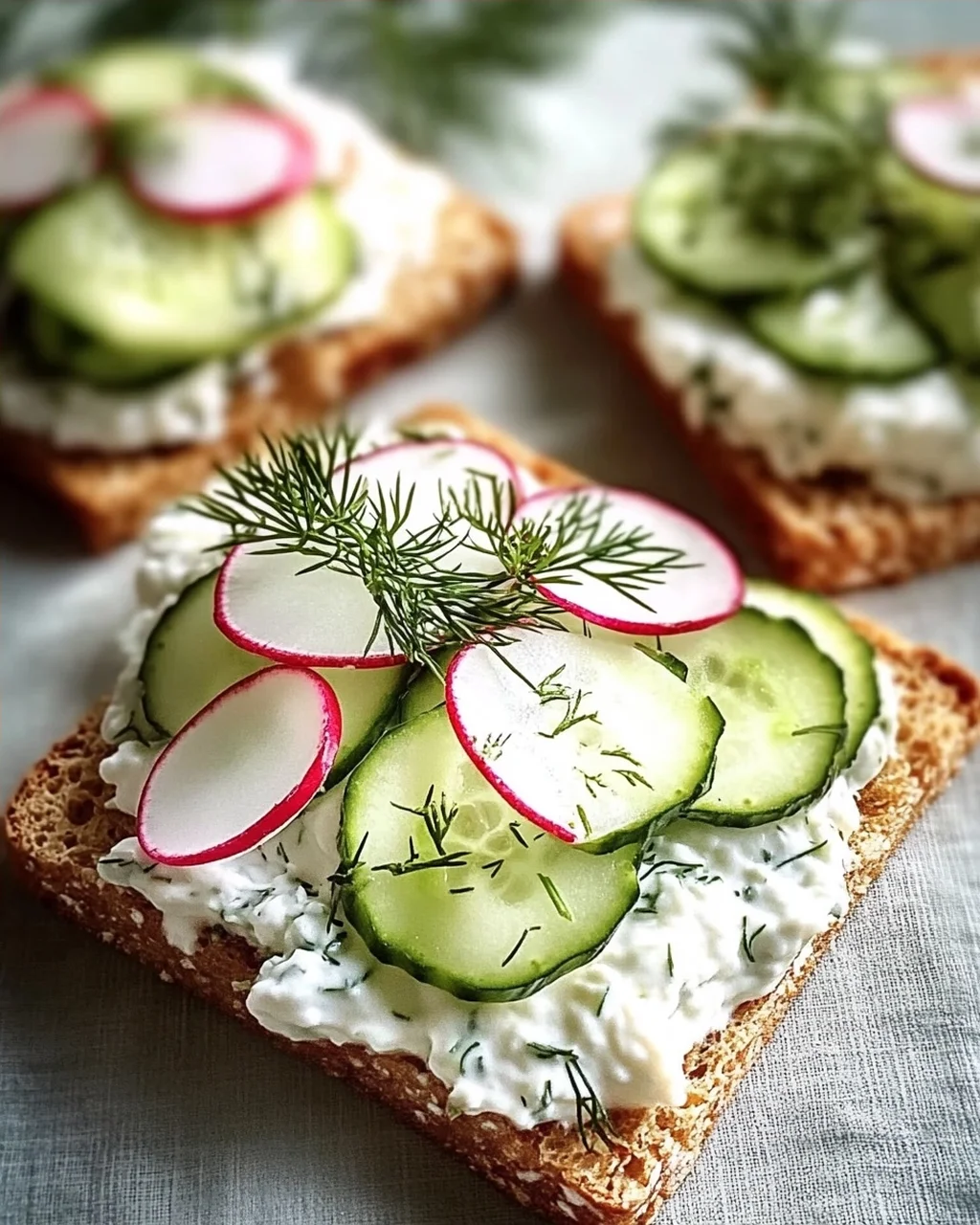 Knäckebrot mit Gurkenquark