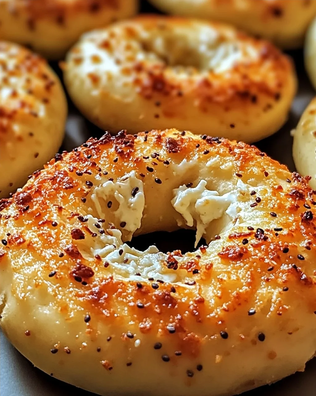 Knoblauch-Parmesan-Hüttenkäse-Bagels ganz einfach