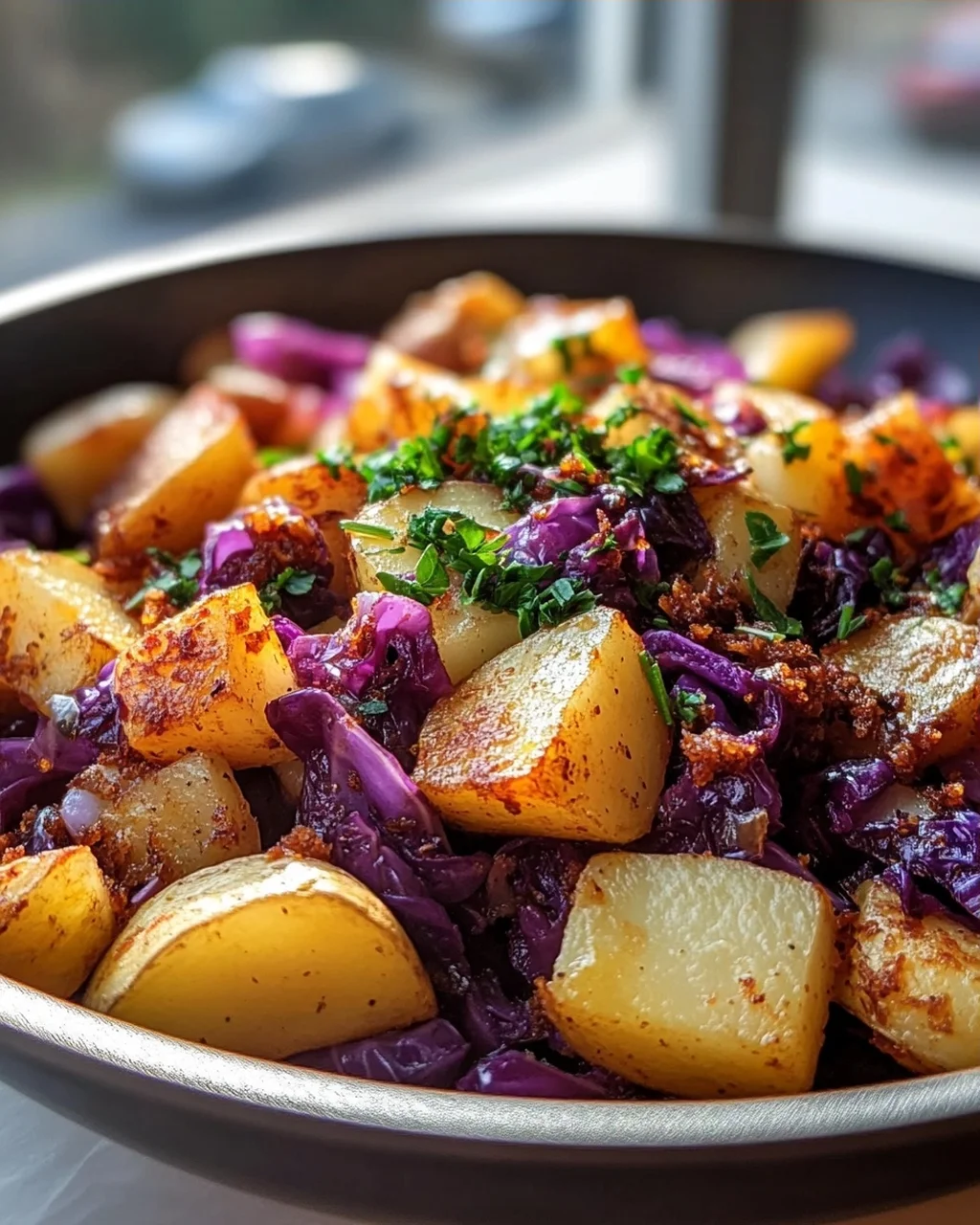 Köstliche Rotkohl Pfanne mit Kartoffeln: Einfach & Sättigend