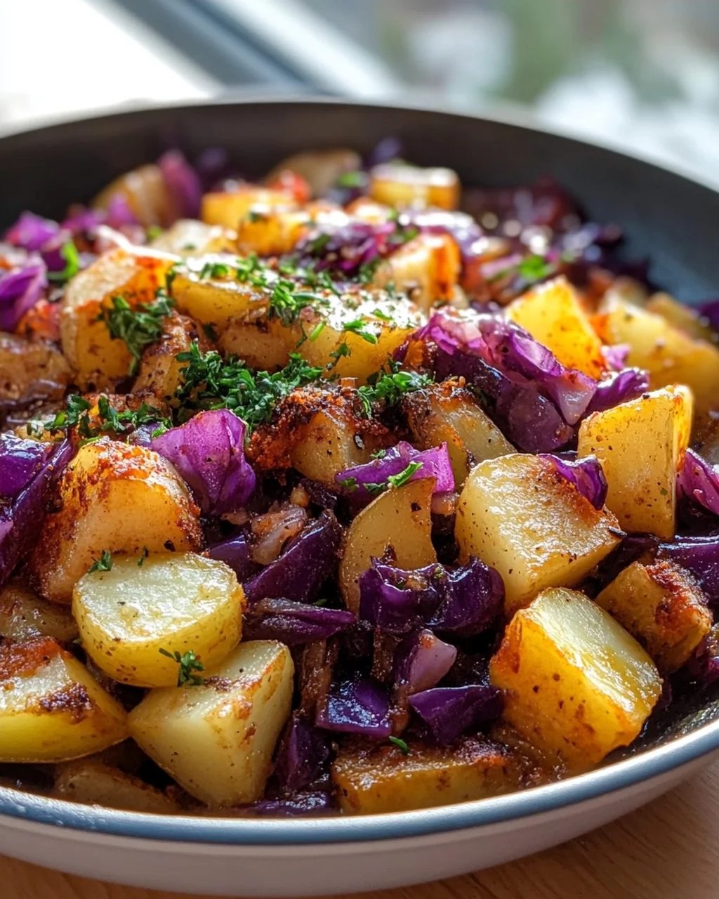 Köstliche Rotkohl Pfanne mit Kartoffeln: Einfach & Sättigend