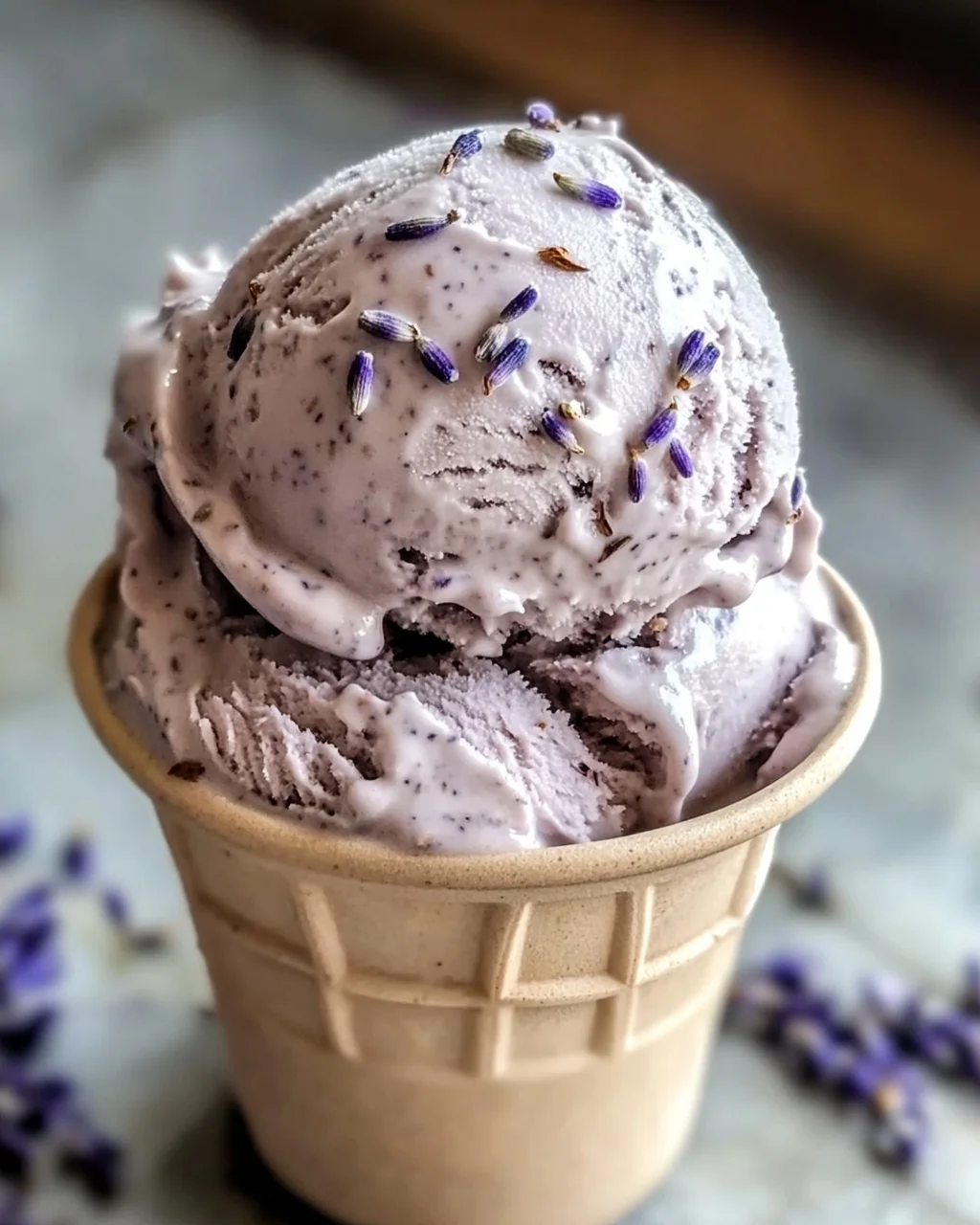 Lavendel Earl Grey Eiscreme selbstgemacht ohne Eismaschine