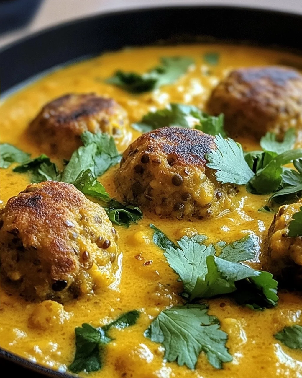 Linsenbällchen in Currysauce