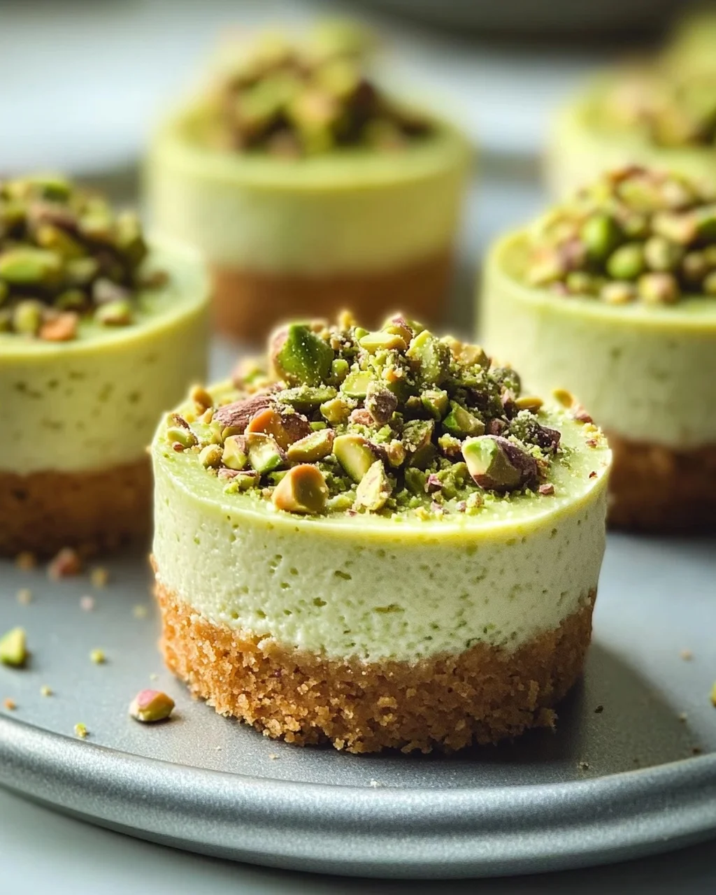 Mini Pistazien-Cheesecakes: Einfach aus der Muffinform
