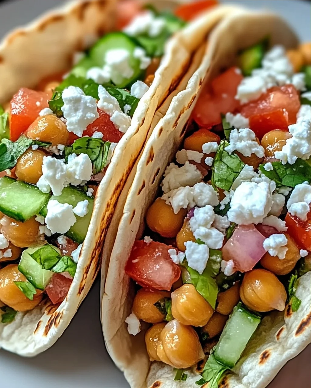 Mittelmeer Kichererbsen Pita Tacos für Jeden Tag