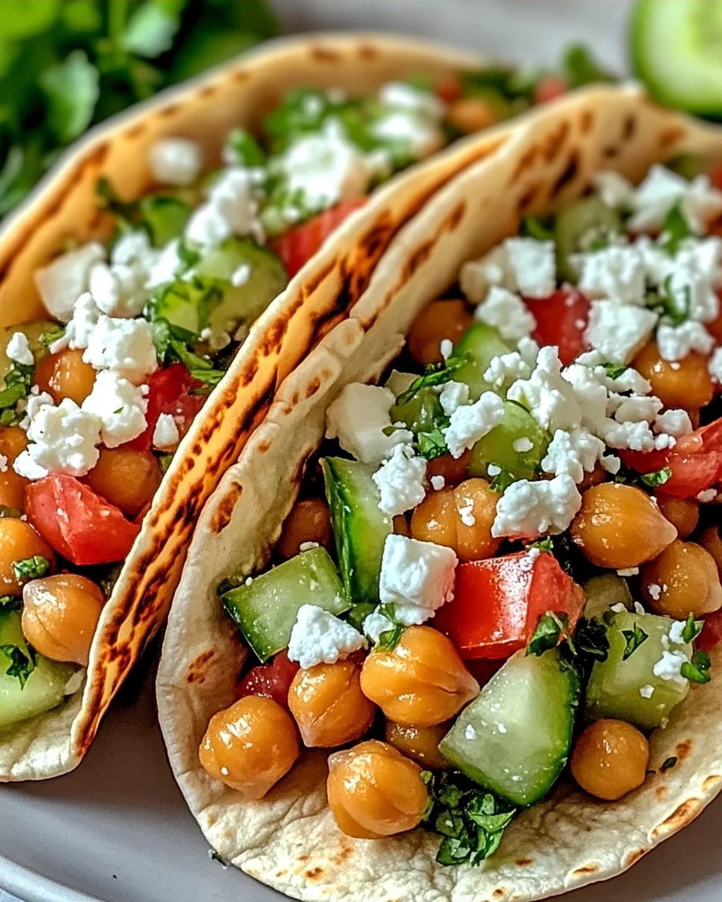 Mittelmeer Kichererbsen Pita Tacos für Jeden Tag
