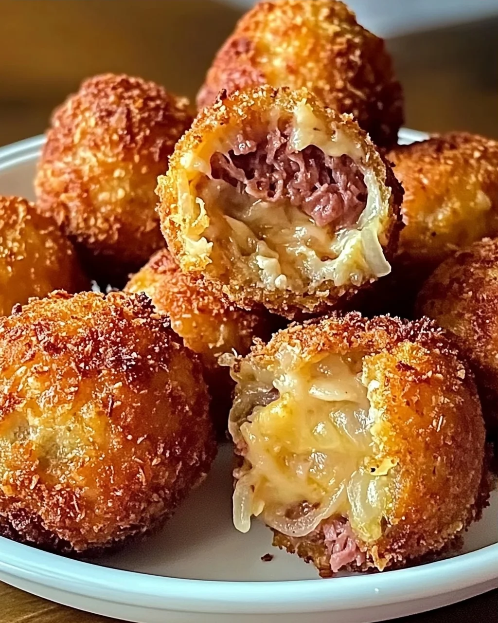 Reuben-Bällchen mit würziger Tausendinseldip-Sauce