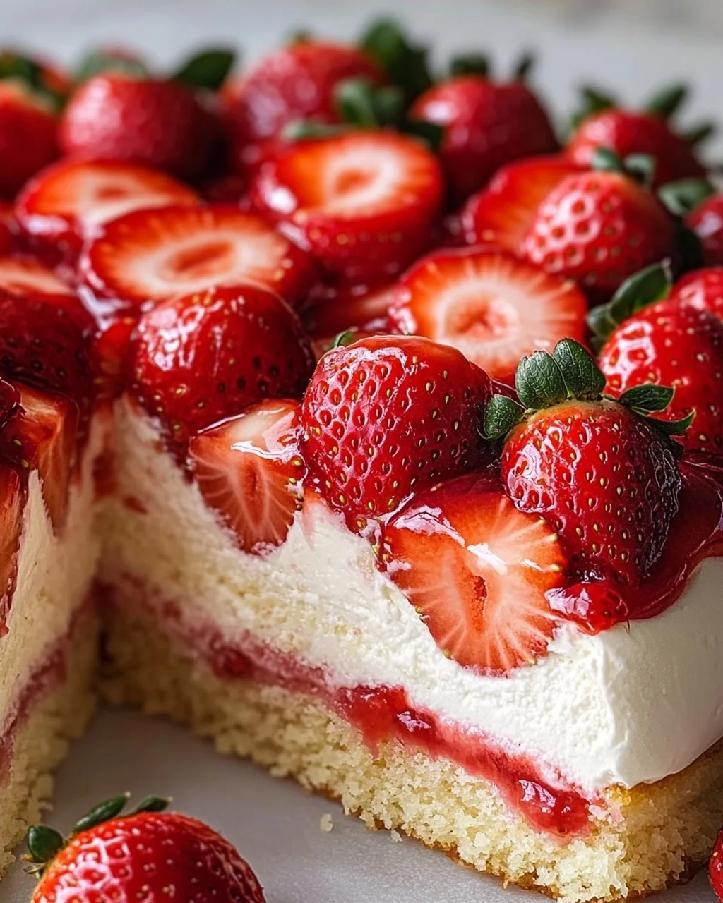 Schneller Erdbeerkuchen mit Schmand