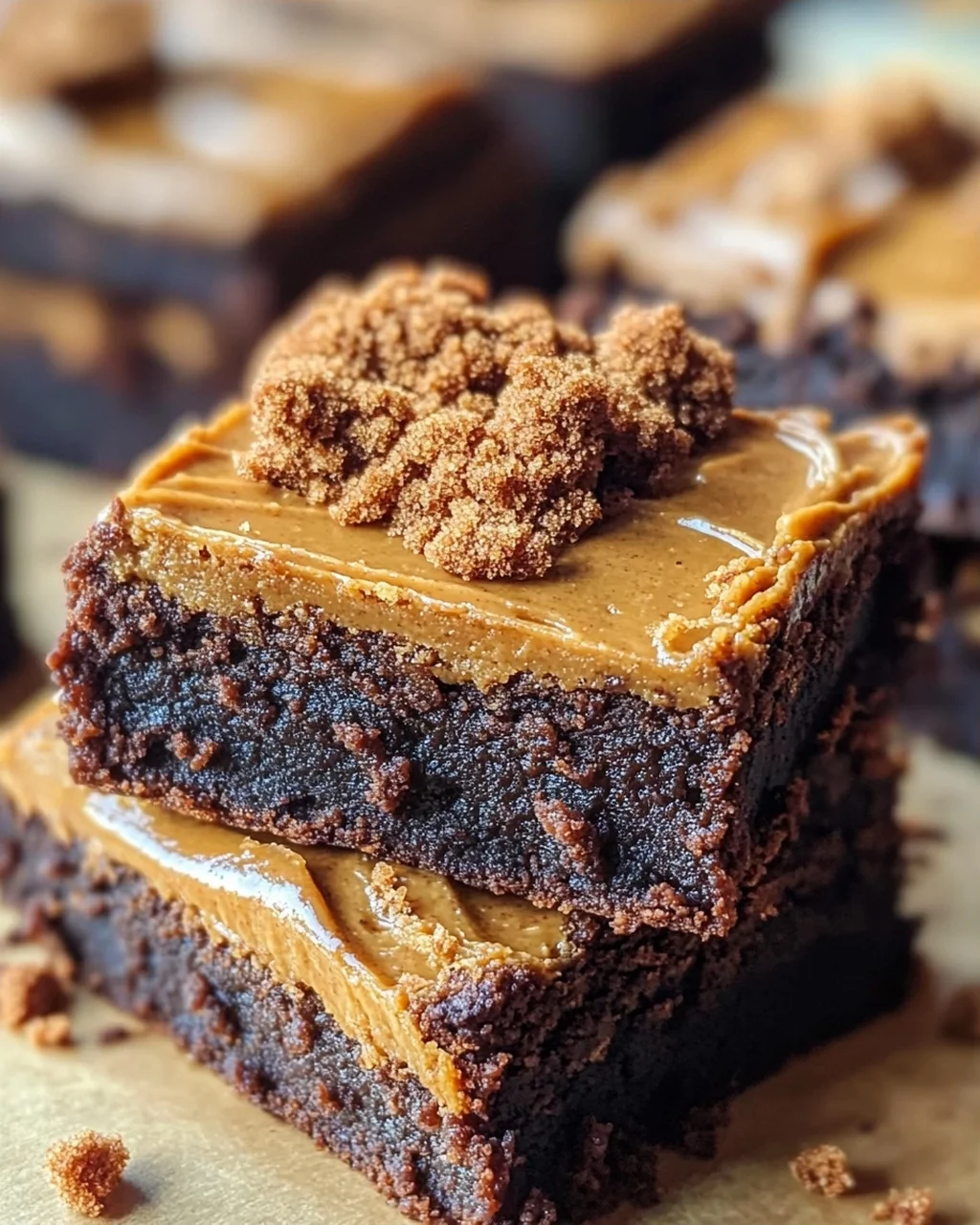 Spekulatius Brownies mit Lotus Biscoff Brotaufstrich