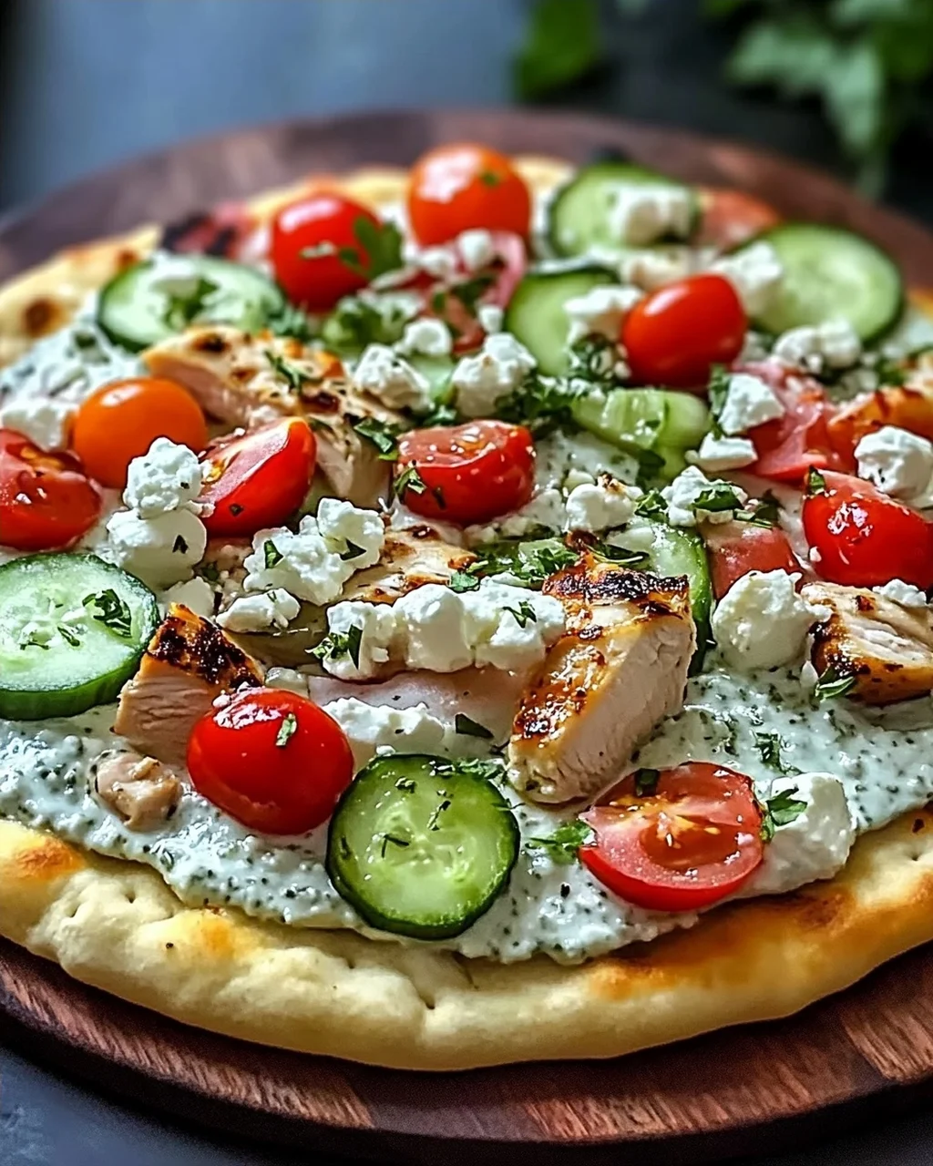Tzatziki Hähnchen Pizza: Mediterranes Genussfeuer